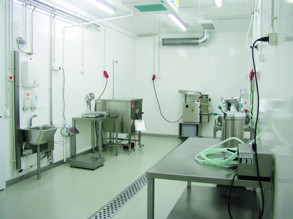 Meat processing plant interior